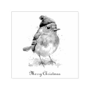 Engelse Robin Kerstmail Styling Zelfinktende Stempel