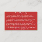 Engelse Rode Kaart - Immigration Rights Kaart Visitekaartje (Achterkant)