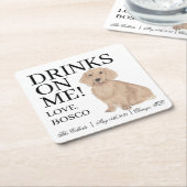 Engelse rode teckel hond bruiloft kartonnen onderzetters (Schuin)