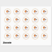 Engelse Roodborst Aquarel Ronde Sticker (Vel)