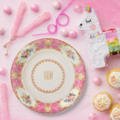 Engelse Roos Garden Party High Tea Uitnodiging Papieren Bordje (Feest)