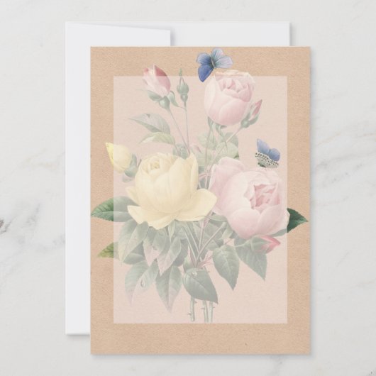 Engelse Roos Garden Wedding Invitation Kaart (Achterkant)