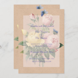 Engelse Roos Garden Wedding Invitation Kaart