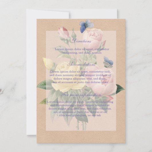 Engelse Roos Garden Wedding Invitation Kaart (Voorkant)
