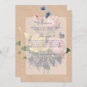 Engelse Roos Garden Wedding Invitation Kaart (Voorkant / Achterkant)