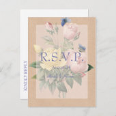 Engelse Roos Garden Wedding Invitation RSVP Uitnodiging Briefkaart (Voorkant / Achterkant)