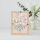 Engelse Roos Garden Wedding Invitation RSVP Uitnodiging Briefkaart (Staand voorkant)