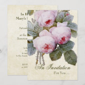 Engelse Roos Pensioenfeest Uitnodiging定制 Kaart (Voorkant / Achterkant)