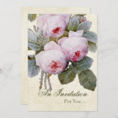 Engelse Roos Pensioenfeest Uitnodiging Aangepast (Voorkant / Achterkant)