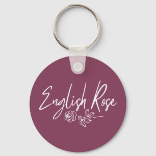 Engelse Roos TYPOGRAFIE HANDGESCHREVEN STIJL Sleutelhanger