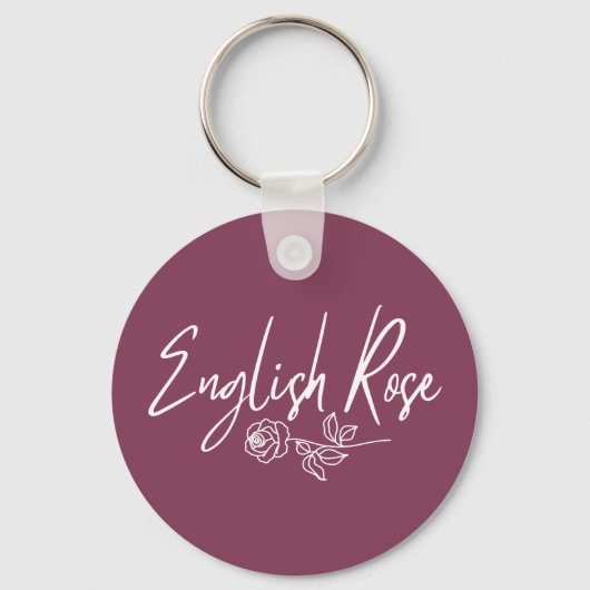 Engelse Roos TYPOGRAFIE HANDGESCHREVEN STIJL Sleutelhanger (Voorkant)