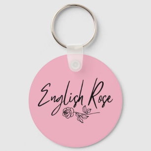 Engelse Roos TYPOGRAFIE HANDGESCHREVEN STIJL Sleutelhanger