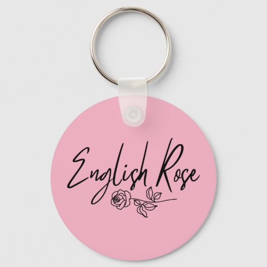 Engelse Roos TYPOGRAFIE HANDGESCHREVEN STIJL Sleutelhanger (Voorkant)