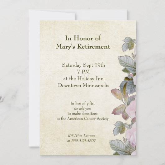 Engelse Roos Verjaardagsfeestje Op Maat Kaart (Achterkant)