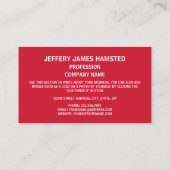 Engelse Royal Banner, Engeland Visitekaartje (Achterkant)