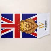 Engelse Royal Lion Monogram Beach Towel Strandlaken (Voorkant)