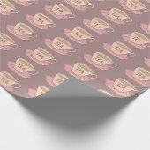  Engelse roze theekopjes gepatterd Cadeaupapier (Hoek)