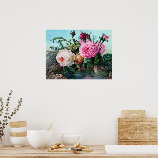  Engelse Rozen Floral Print Shabby Chic old (Keuken)