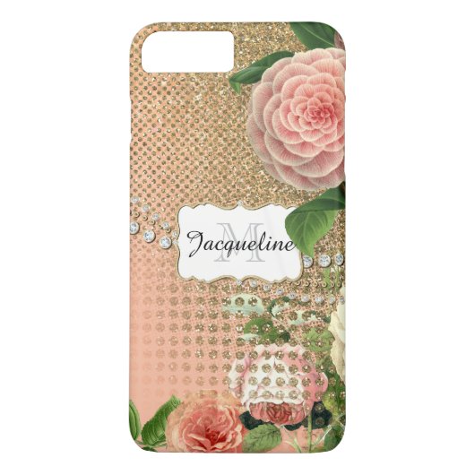 Engelse Rozen Glam Old Hollywood Regency Case-Mate iPhone Case (Achterkant)
