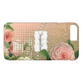 Engelse Rozen Glam Old Hollywood Regency Case-Mate iPhone Case (Achterkant (Horizontaal))