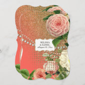 Engelse Rozen Glam Old Hollywood Regency Kaart (Voorkant / Achterkant)