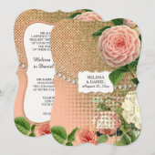  Engelse Rozen Glam Old Hollywood Regency Kaart (Voorkant / Achterkant)