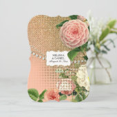  Engelse Rozen Glam Old Hollywood Regency Kaart (Staand voorkant)