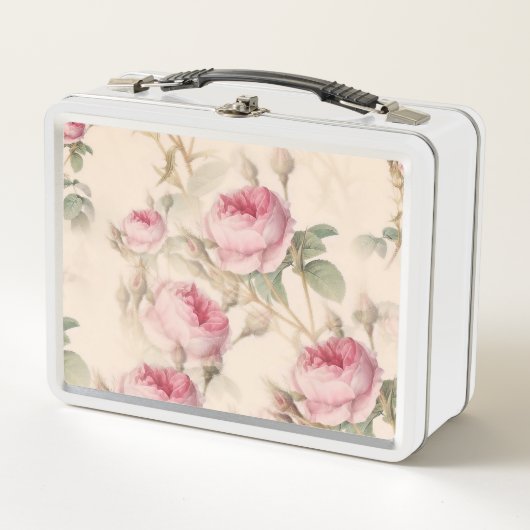 Engelse Rozen Metal Lunchbox (Voorkant)