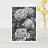 Engelse Rozen Pen en inkttrekkaart Kaart (Gele Bloem)