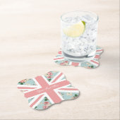 Engelse Rozen Union Jack Flag Kartonnen Onderzetters (Insitu)