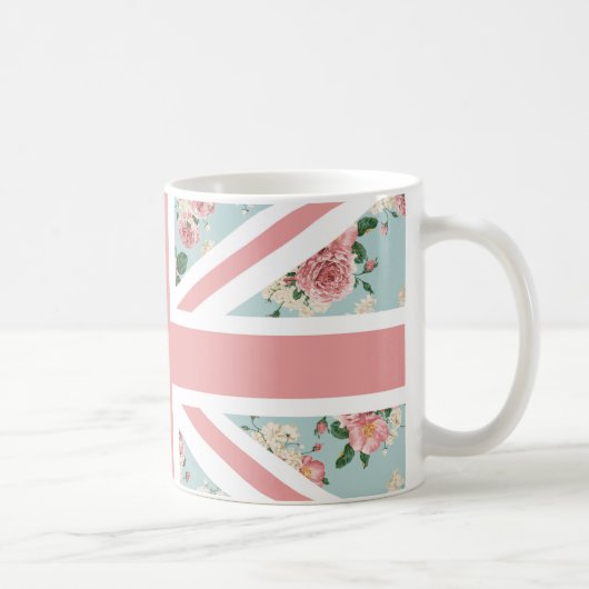 Engelse Rozen Union Jack Flag Koffiemok (Rechts)