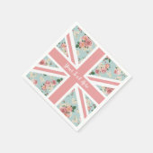 Engelse Rozen Union Jack Flag Servet (Hoek)