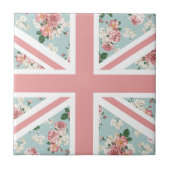 Engelse Rozen Union Jack Flag Tegeltje (Voorkant)