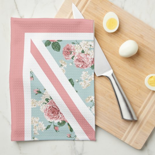 Engelse Rozen Union Jack Flag Theedoek (Quarter Fold)