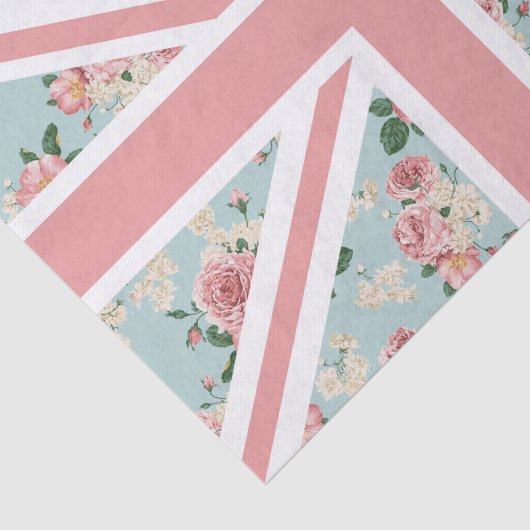 Engelse Rozen Union Jack Flag Tissuepapier (Detail)