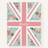 Engelse Rozen Union Jack Floral Custom Notitieboek (Voorkant)
