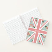 Engelse Rozen Union Jack Floral Custom Notitieboek (Binnen)