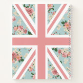 Engelse Rozen Union Jack Floral Custom Notitieboek (Achterkant)