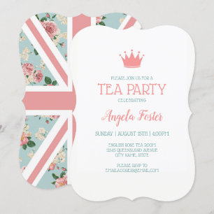 Engelse Rozen Union Jack Tea Party Kaart
