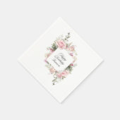 Engelse rozentuin bloemen verjaardag servet (Hoek)