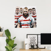 Engelse Rugby Art Print (Thuiskantoor)