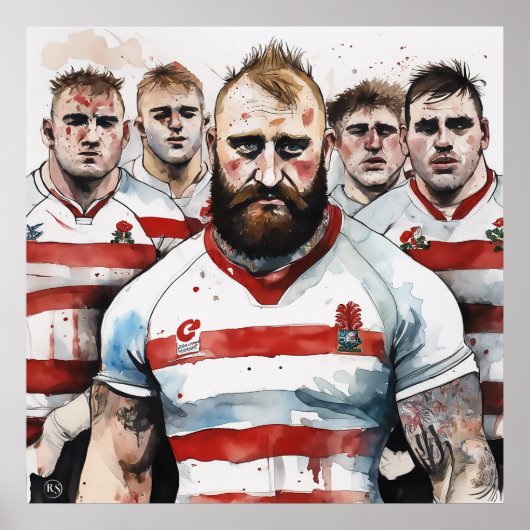 Engelse Rugby Art Print (Voorkant)