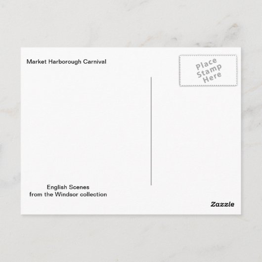 Engelse scènes, Market Harborough Carnival Briefkaart (Achterkant)