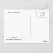 Engelse scènes, namiddagthee briefkaart (Achterkant)