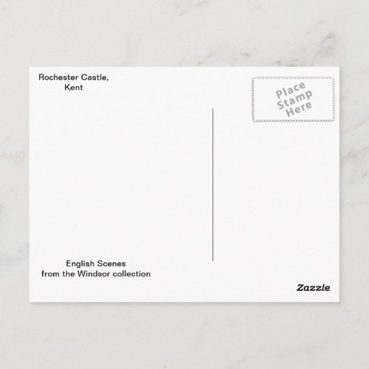 Engelse scènes, Rochester Castle Briefkaart (Achterkant)
