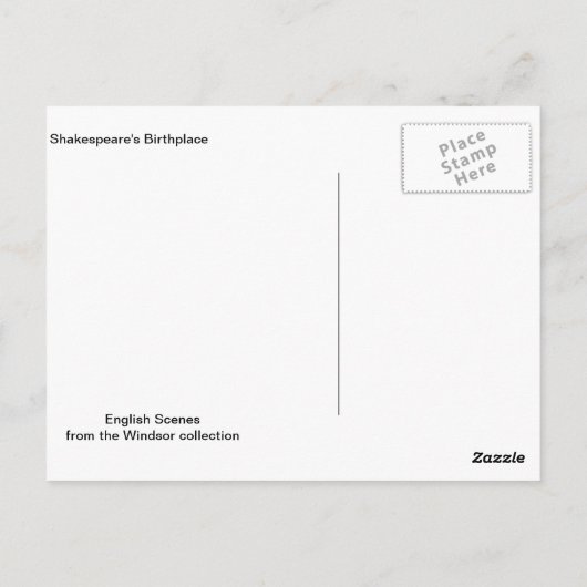 Engelse scènes, Shakespeare's geboorteplaats Briefkaart (Achterkant)