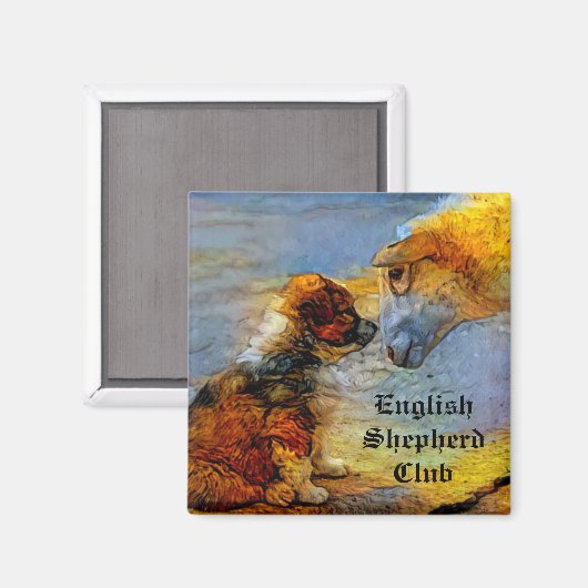Engelse schaapherpeskapper magnet (Voorkant / Achterkant)