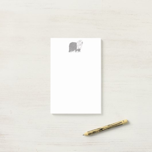 Engelse schaapshond post-it® notes (Op bureau)
