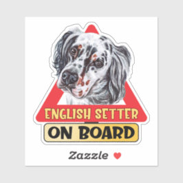 Engelse setter aan boord Hond Rood verkeersbord Sticker