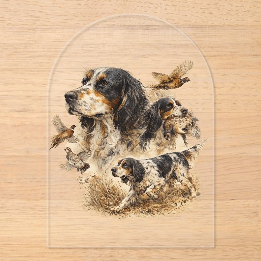 Engelse Setter Acryl Uitnodigingen (Voorkant)